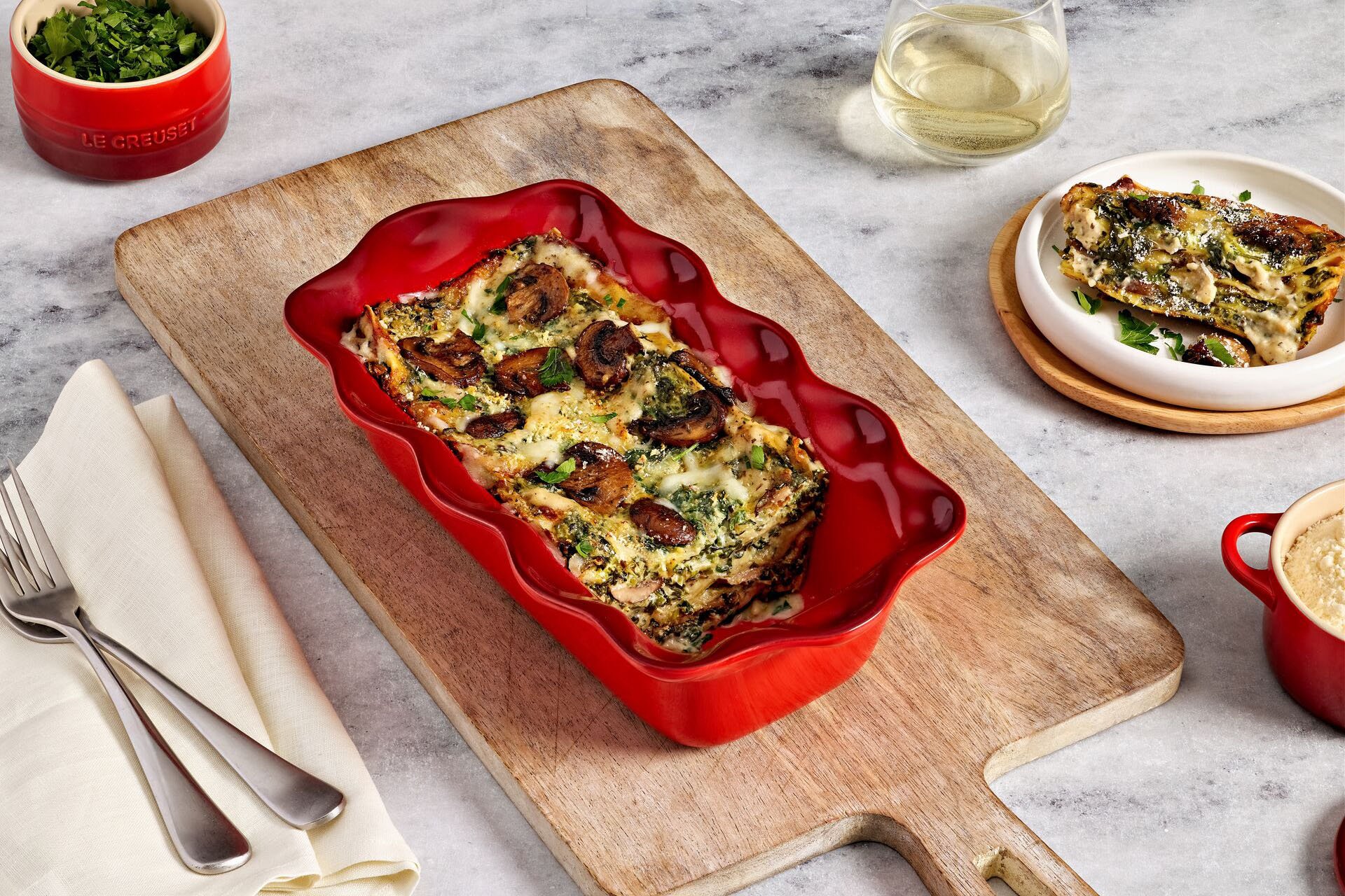 Creamy White Wine Mushroom Lasagna